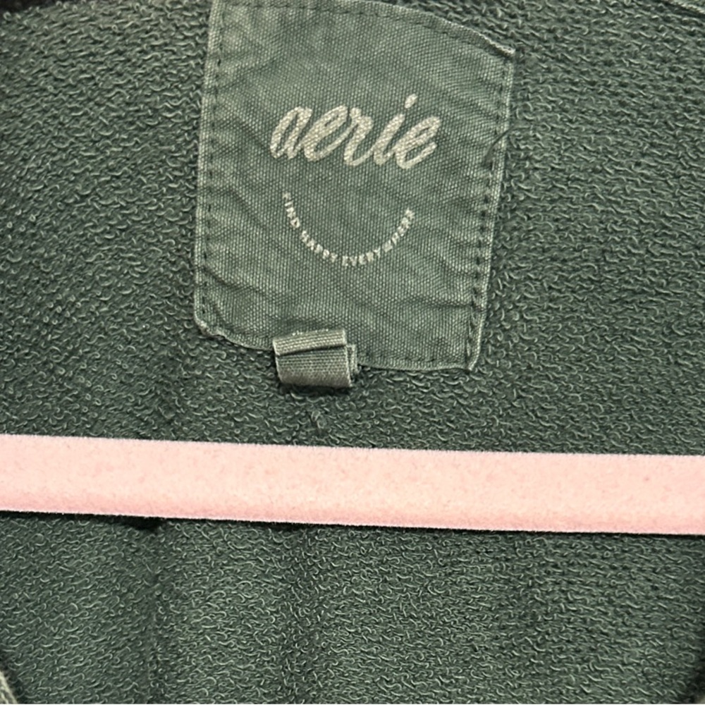 Aerie Green Hooded Pullover Sweatshirt - Picture 2 of 3